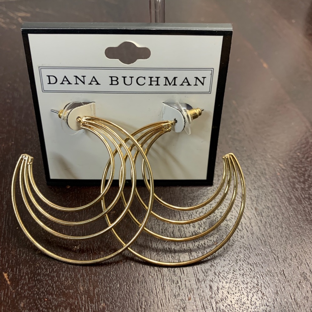 Gold tone Dana Buchman earrings semi hoop